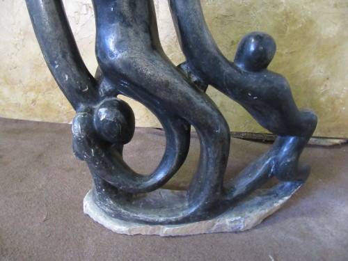 A LOVELY LARGE STONE CARVED FIGURE - HAVE A MODERN FEEL SUNNING HOME AND GARDEN DECOR