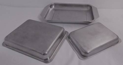 Three Stainless Steel Bake and Roast Pans