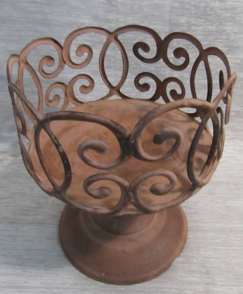 A MARVELOUS  RUSTIC - POT STAND OR CANDLE HOLDER FOR A THICK CANDEL