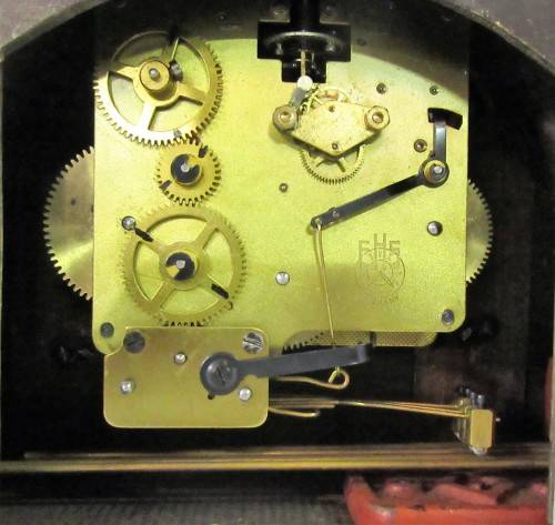 A BEAUTIFUL ANTIQUE FAUY GERMAN MANTEL CLOCK - CHIME EVERY 15 MIN TESTED & SERVICED WITH A KEY