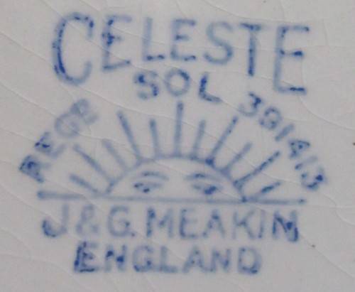 Three Vintage J&G MEAKIN sol Celeste Pastel Blue Large' Medium and Small Serving plate/ Platter Dish