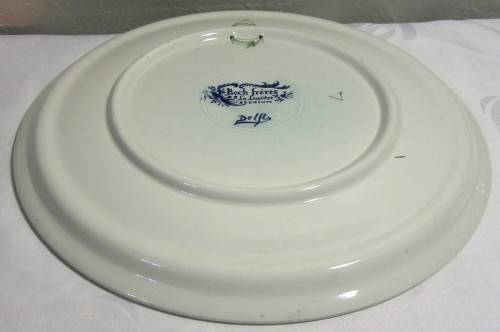 Vintage Delfts Boch Belgium Fisherman's Wife Charger ~ Wall Hanging Plate 11.5"