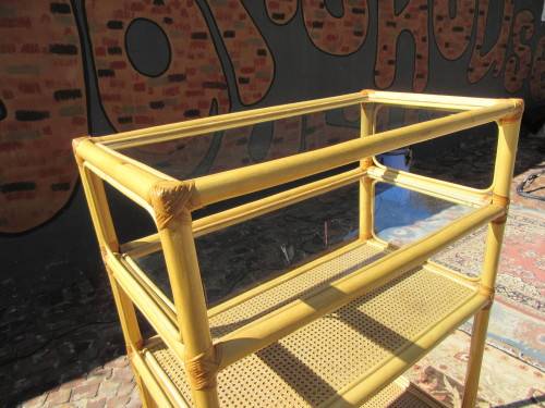 Stunning Mid-Century Cane Shelf in good condition