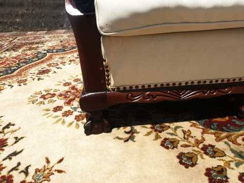 Beautifully carved three-seater imbuia Ball and Claw in good condition