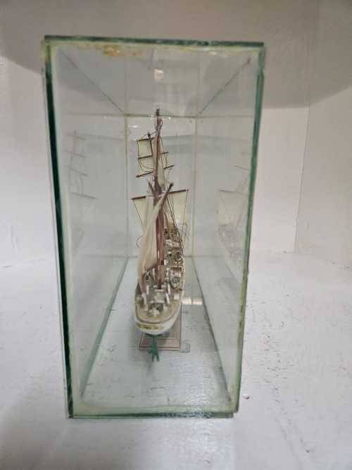 Vintage Model ship in a Glass case