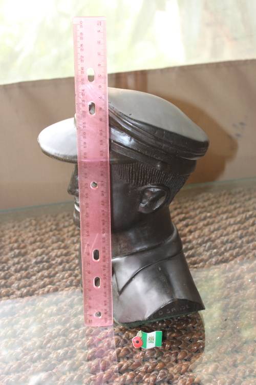 Rhodesian Air Force Pilot Bust Carved out  of Soap Stone