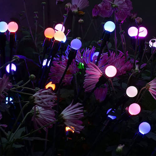 ****SET OF 2 ****SOLAR POWERED GARDEN FIREFLY LIGHTS 6 LED