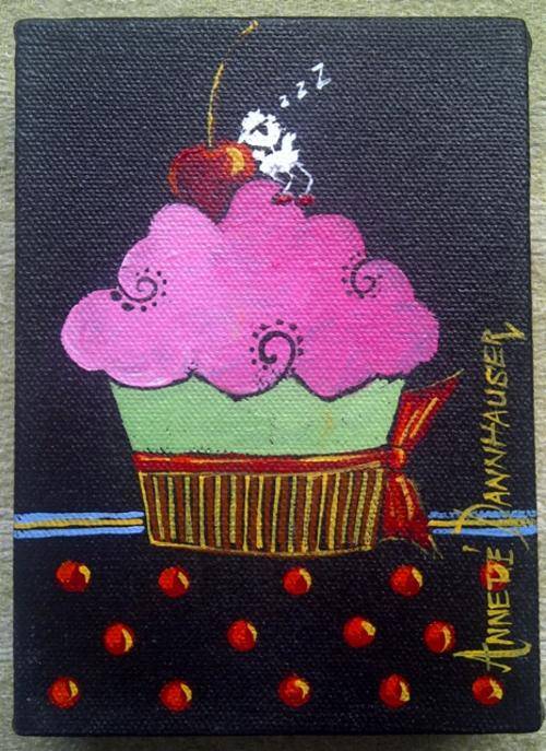 AD1613 Pink Cupcake by Annette Dannhauser 130mmx180mm