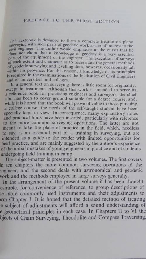 PLANE and GEODETIC SURVEYING for ENGINEERS by the late David Clark Vol 1 Plane Surveying 1977
