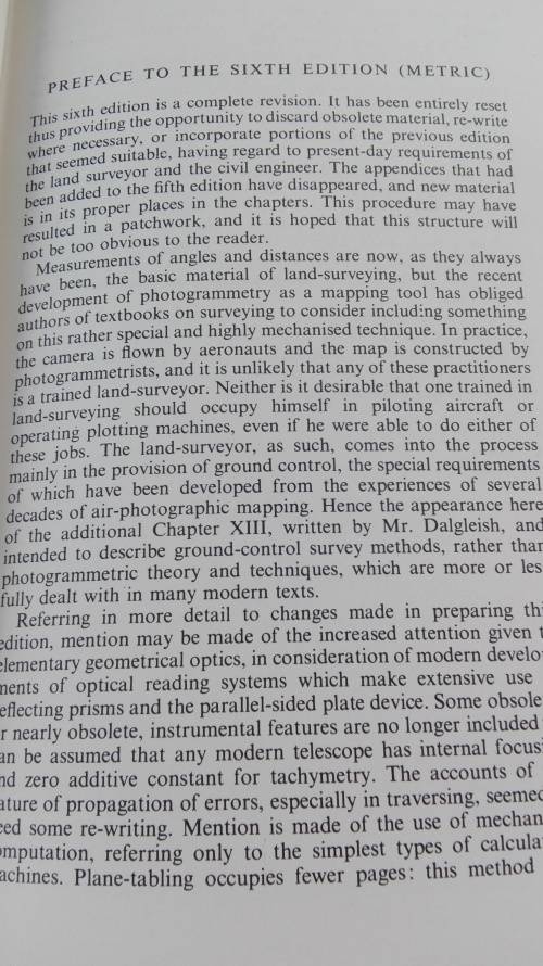 PLANE and GEODETIC SURVEYING for ENGINEERS by the late David Clark Vol 1 Plane Surveying 1977
