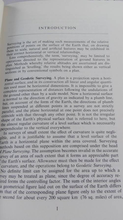 PLANE and GEODETIC SURVEYING for ENGINEERS by the late David Clark Vol 1 Plane Surveying 1977