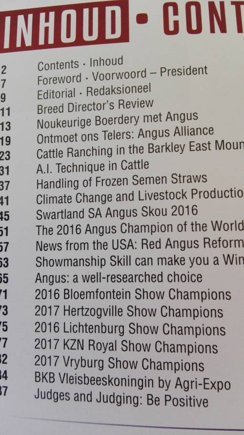 ANGUS 2017 JOERNAAL / JOURNAL 100 YEARS  includes 2017 Breed Review