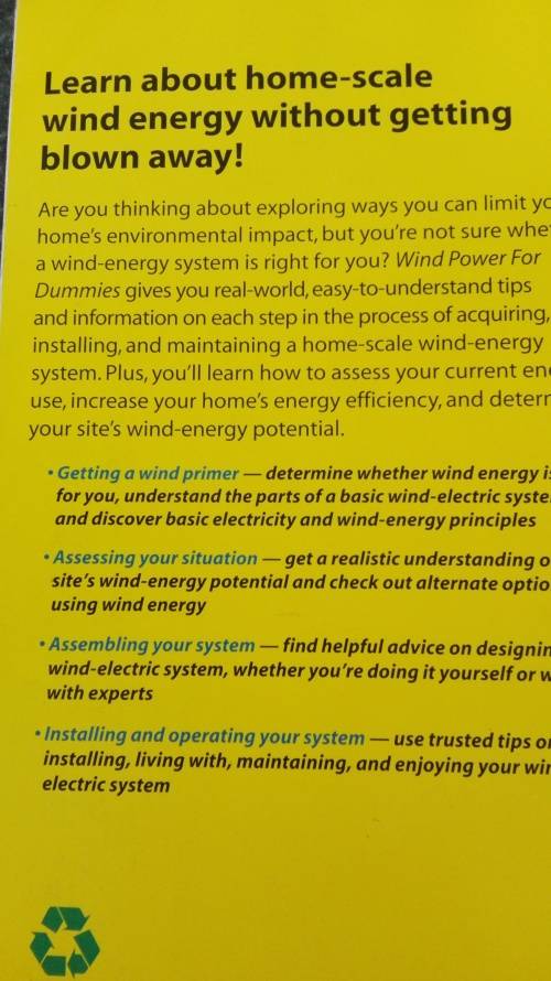 WIND POWER FOR DUMMIES IAN WOOFENDEN ( electricity from the wind )