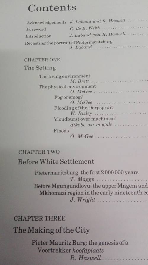 PIETERMARITZBURG 1838 -1988 Edited by J LABAND and R HASWELL