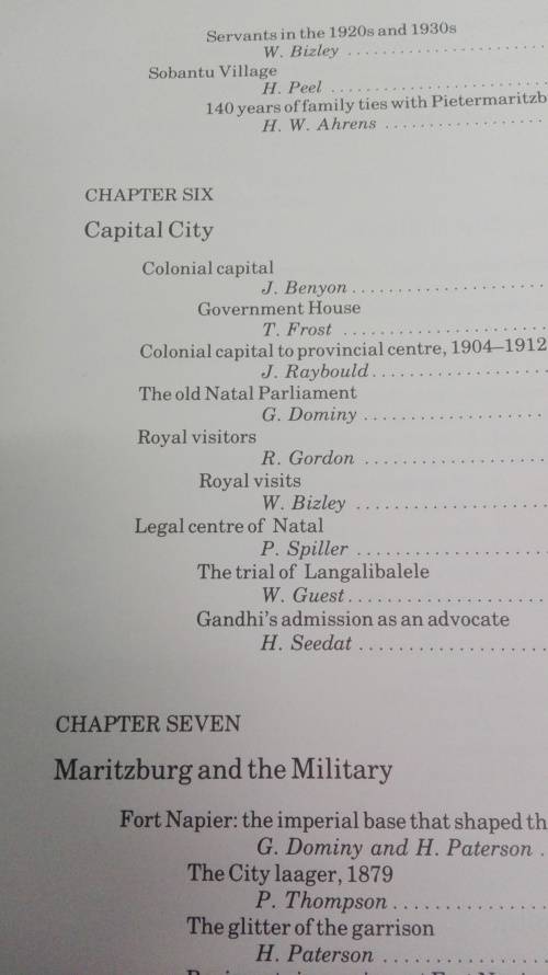 PIETERMARITZBURG 1838 -1988 Edited by J LABAND and R HASWELL