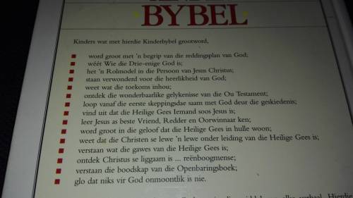 DIE GEILLUSTREERDE KINDER BYBEL Leer ken God van Kleins af Maretha Maartens