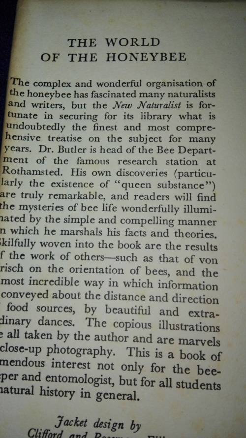 THE WORLD OF THE HONEY BEE COLIN G BUTLER