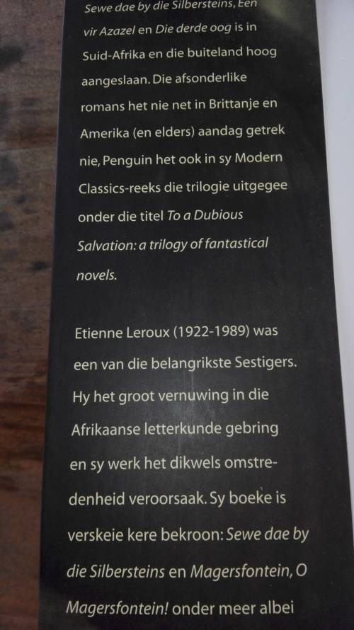 ETIENNE LE ROUX DIE SILBERSTEIN -TRILOGIE