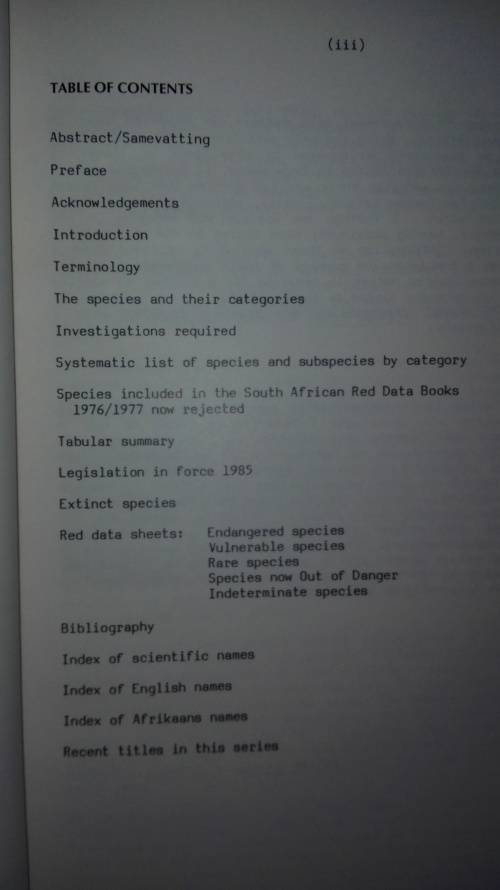 South African Red Data Book Terrestrial Mammals  Reay H N Smithers  Report No 125