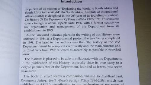 HISTORY OF THE SOUTH AFRICAN DEPARTMENT OF FOREIGN AFFAIRS 1927 - 1993 Edited by Tom Wheeler