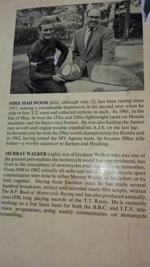 MIKE HAILWOOD and Murray Walker The ART  of MOTORCYCLE RACING