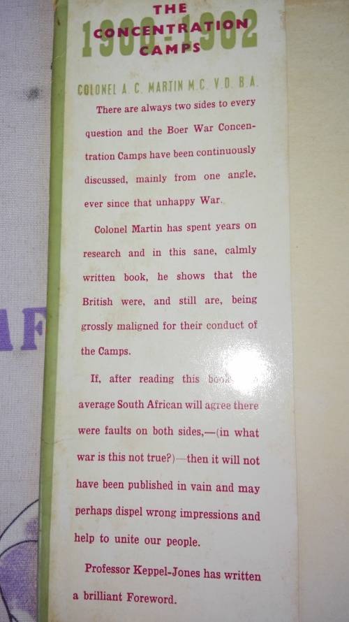 THE CONCENTRATION CAMPS FACTS FIGURES AND FABLES Colonel A C MARTIN Boer War
