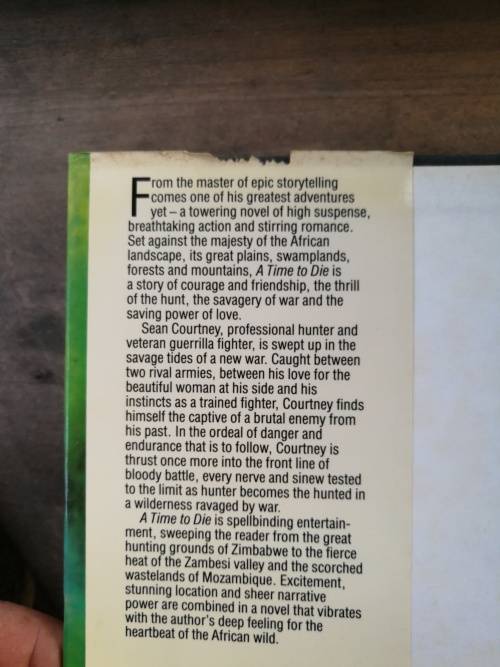 A TIME TO DIE WILBUR SMITH Hardcover Heinemann First Edition 1989