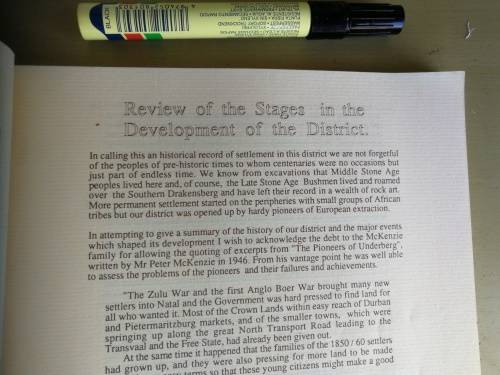 THE FIRST 100 YEARS OF THE UNDERBERG - HIMEVILLE DISTRICT 1887 - 1987  (History  Lower Drakensberg )