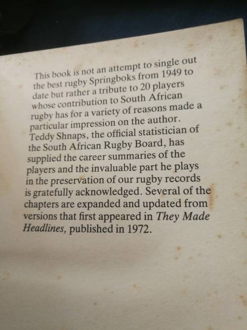 20 GREAT SPRINGBOKS CHRIS GREYVENSTEIN