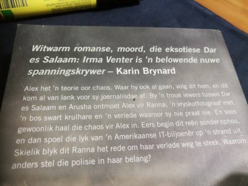 IRMA VENTER SKOENLAPPER Alex het `n teorie oor chaos. Waar hy ook al gaan, volg dit hom