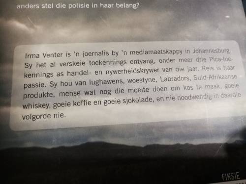 IRMA VENTER SKOENLAPPER Alex het `n teorie oor chaos. Waar hy ook al gaan, volg dit hom