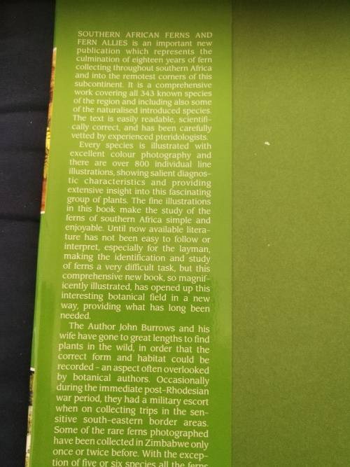 SOUTHERN AFRICAN FERNS AND FERN ALLIES  J E BURROWS