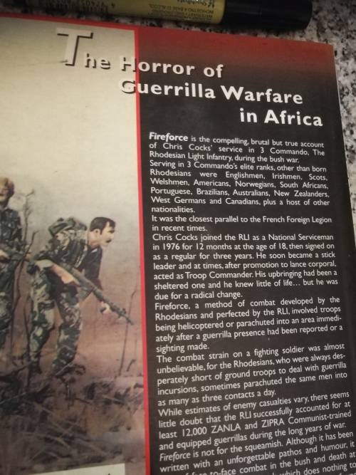2 Books by CHRIS COCKS FIREFORCE One Man`s War in the Rhodesian Light Infantry plus SURVIVAL COURSE