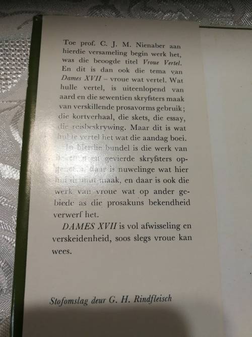 DAMES 17 ( XVII) Vertellinge van Vroue versamel deur  C J M NIENABER
