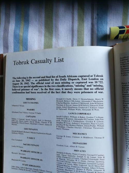 INSIDE STORY by IKE ROSMARIN  South African Prisoners of the Second World War Tobruk