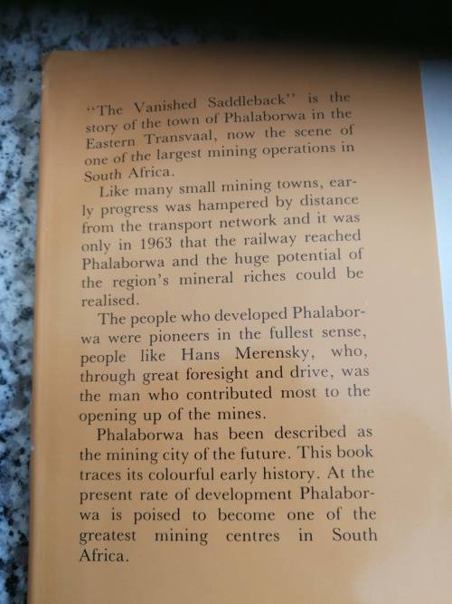 The Vanished Saddleback. The Story of PHALABORWA J F GREWAR Signed by the Author
