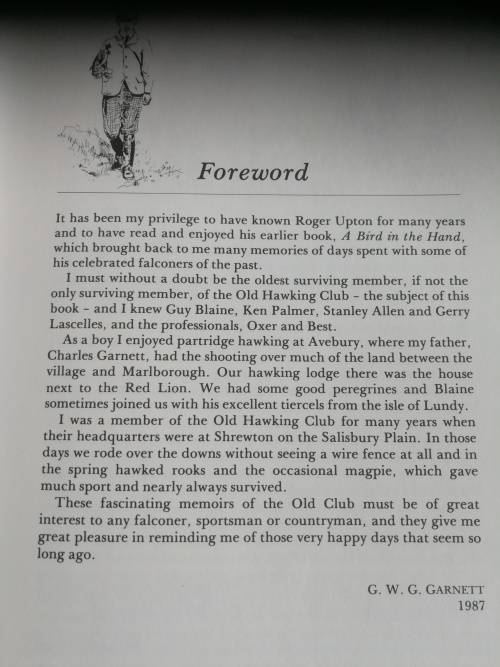 O FOR A FALCONER`S VOICE ROGER UPTON Memories of the Old Hawking Club falconry