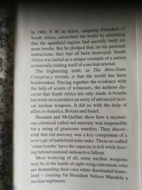 THE MINI-NUKE CONSIRACY PETER HOUNAM STEVE MCQUILLAN Mandela`s Nuclear Nightmare mini nuke