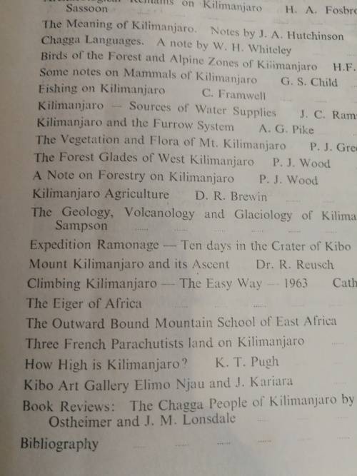 TANGANYIKA NOTES AND RECORDS KILIMANJARO No. 64 March 1965 Journal of the Tanganyika Society