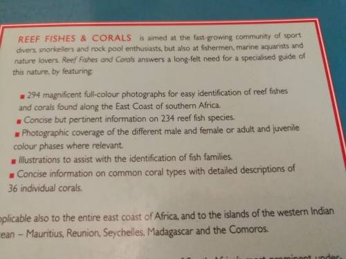 REEF FISHES and CORALS EAST COAST OF South Africa includes Mauritius Seychelles DENNIS KING