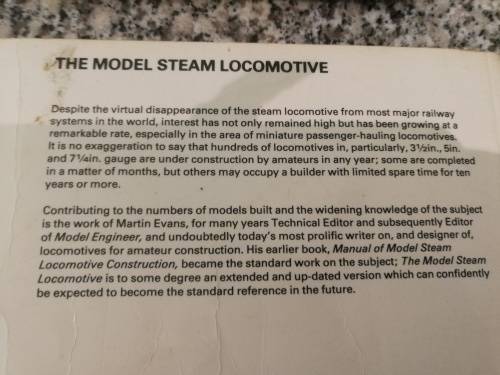 THE MODEL STEAM LOCOMOTIVE MARTIN EVANS A complete treatise on design and construction  ( trains  )