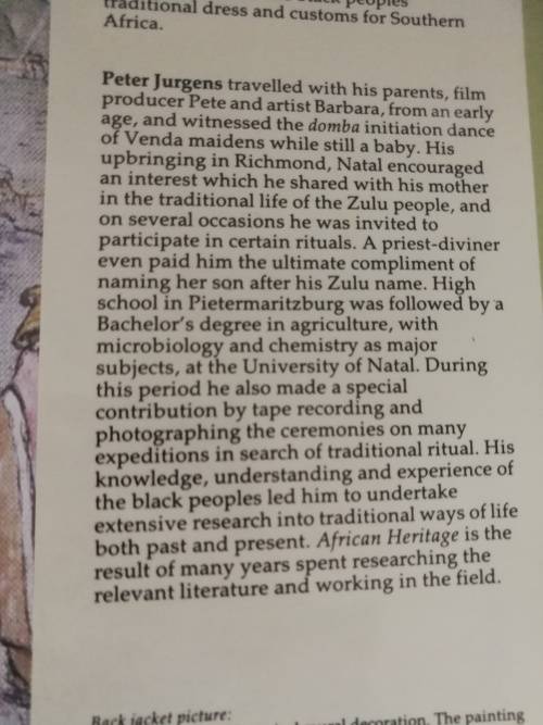 AFRICAN HERITAGE BARBARA TYRRELL PETER JURGENS  ( Black Peoples of Southern Africa )