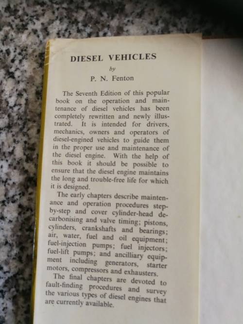 DIESEL VEHICLES P N FENTON A Practical Guide Operation Maintenance and Repair ( Mechanical Engines