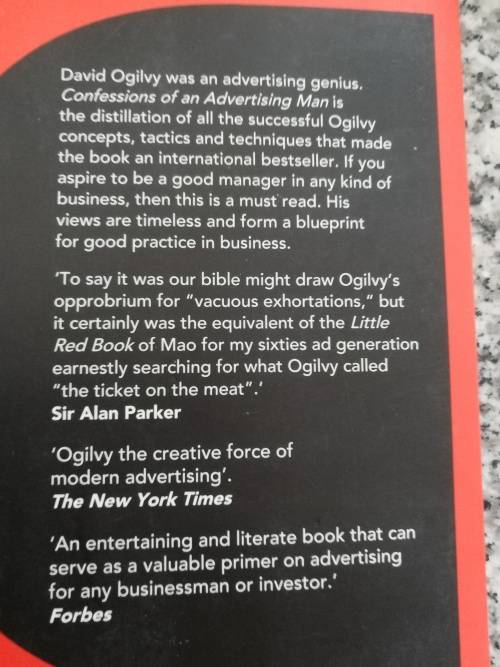 CONFESSIONS OF AN ADVERTISING MAN DAVID OGILVY  Adverts marketing
