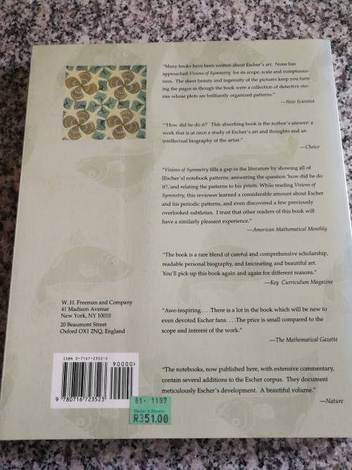 2 ART BOOKS M C ESCHER   including VISIONS OF SYMMETRY