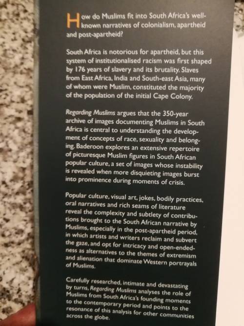 REGARDING MUSLIMS  from Slavery to Post apartheid GABEBA BADEROON