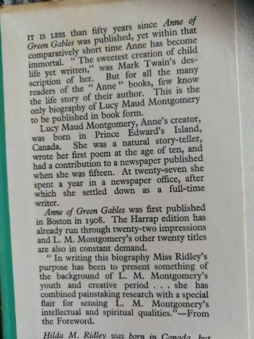 THE STORY OF L M MONTGOMERY Author of Anne of Green Gables HILDA M RIDLEY