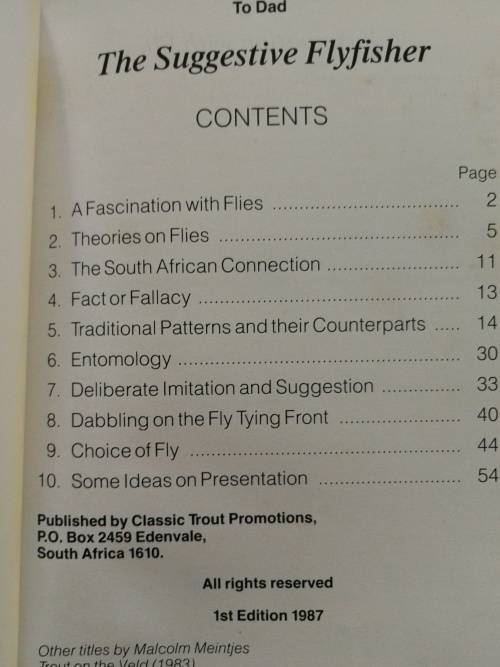THE SUGGESTIVE FLYFISHER South African Trout Tactics and Flies MALCOLM MEINTJIES  fishing