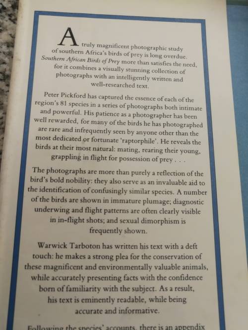SOUTHERN AFRICA BIRDS OF PREY Peter and Beverly Pickford Warick Tarboton ( Eagles Vultures Owls   )