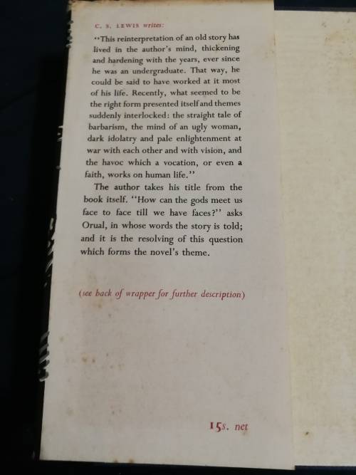 C S LEWIS TILL WE HAVE FACES